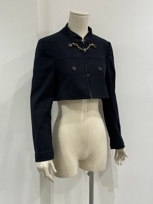 2006 Gucci cropped military jacket with chain