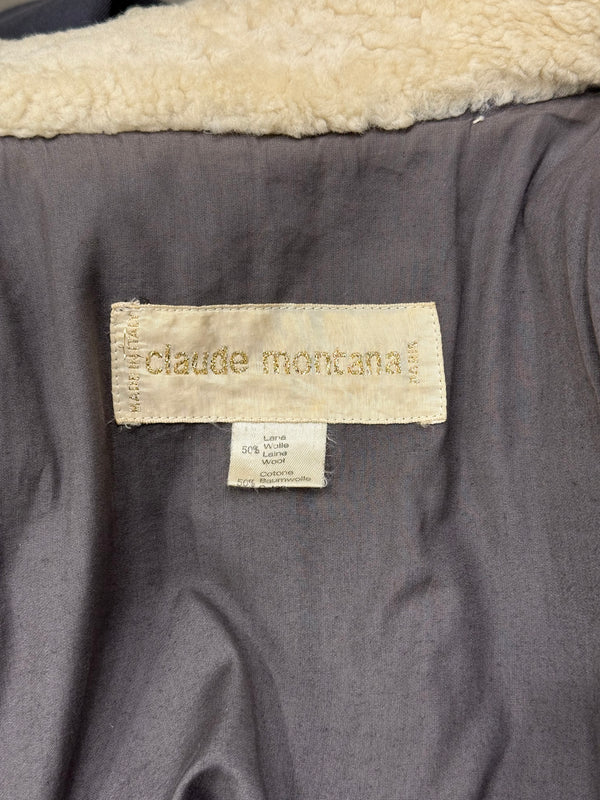 1980s Claude Montana flight avaitor shearling jacket