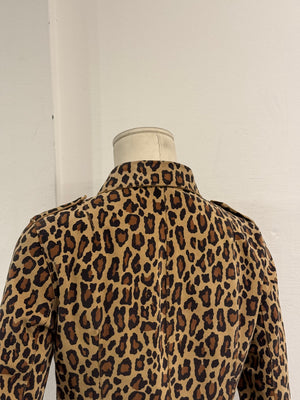 1990s Dolce & Gabbana leather leopard print cropped jacket