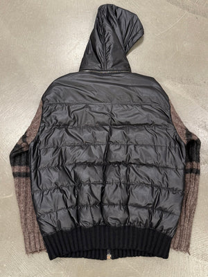 A/W2008 Dolce & Gabbana runway puffer hybrid jacket with knit sleeves
