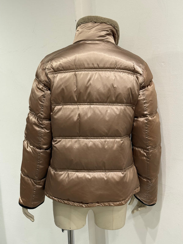 2000s Prada shearling-collar puffer jacket