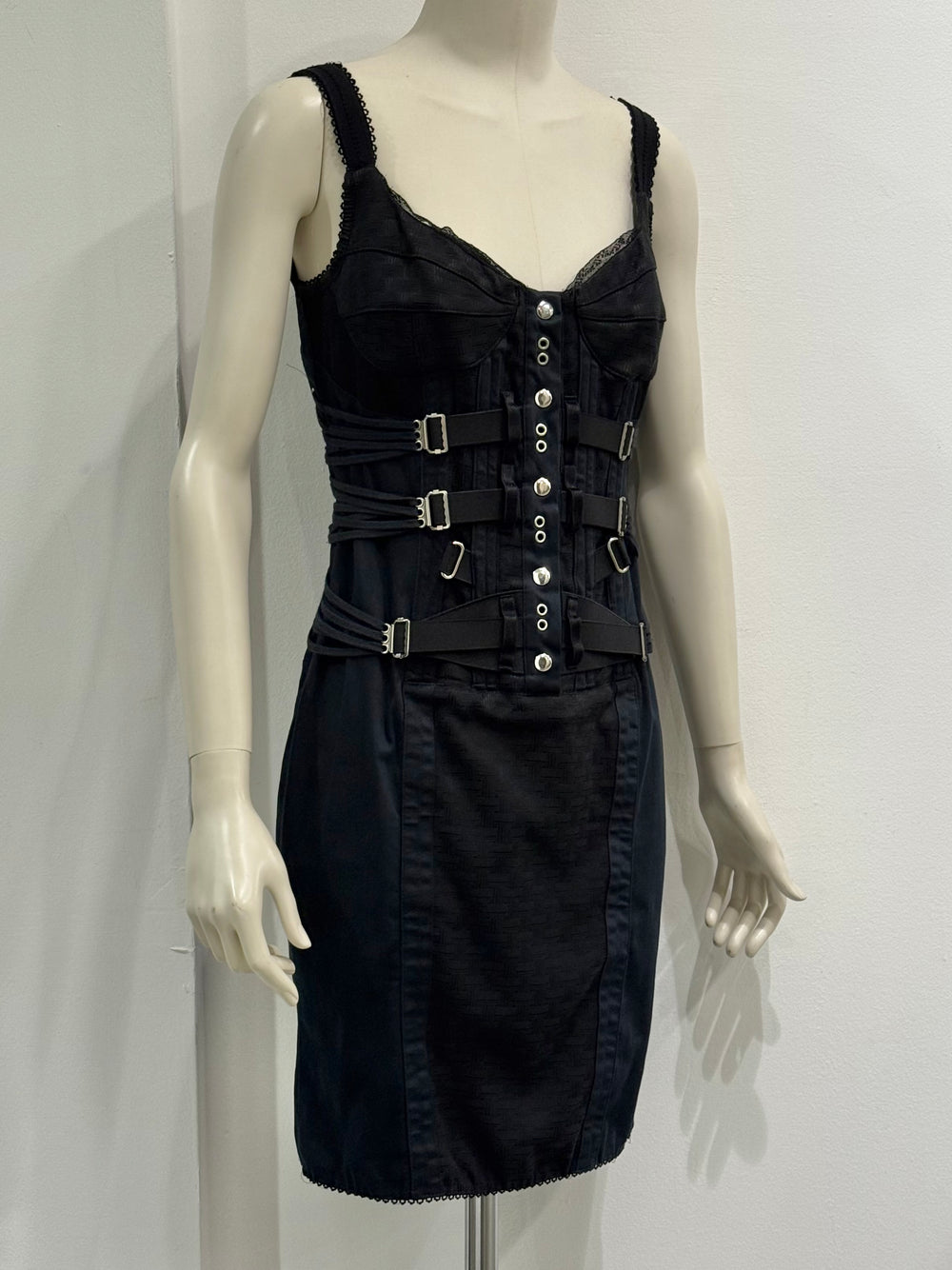 S/S2004 Dolce & Gabbana bondage corseted dress