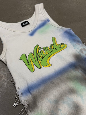 2000s Dolce & Gabbana safety pint graffiti "weird" top