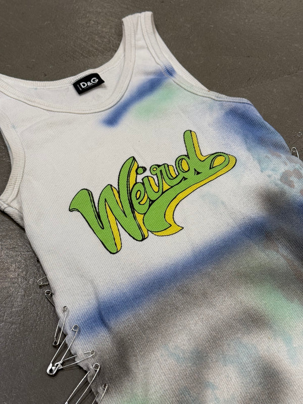 2000s Dolce & Gabbana safety pint graffiti "weird" top