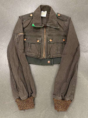 1990s Cavalli cropped military jacket