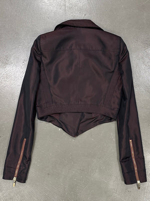 2000s Cavalli iridescent cropped jacket