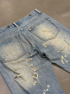 2000s Cavalli distressed studded jeans