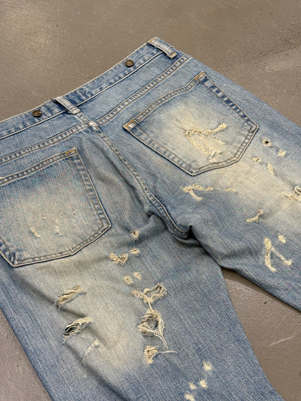 2000s Cavalli distressed studded jeans