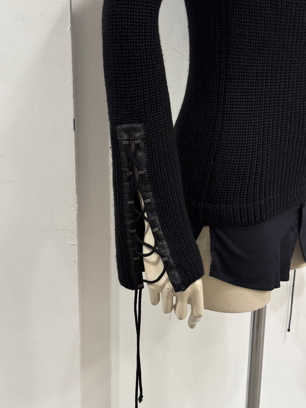 1990s Gucci by Tom Ford lace-up turtleneck knit