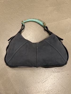 2002 Yves Saint Laurent by Tom Ford Mombasa blue canvas bag