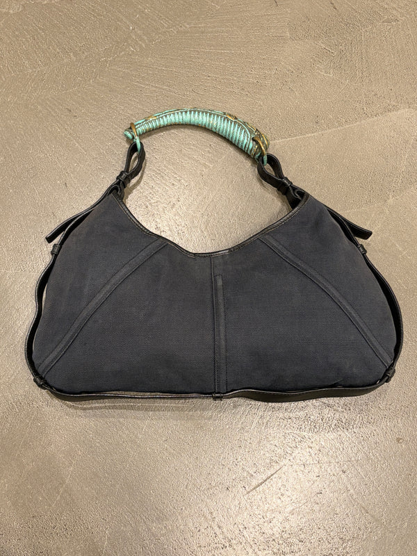 2002 Yves Saint Laurent by Tom Ford Mombasa blue canvas bag