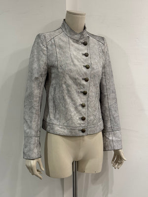 S/S2002 Ann Demeulemeester runway cracked leather napoleon military jacket