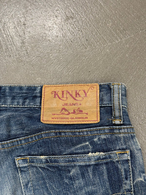 2000s Hysteric Glamour distressed flared denim jeans