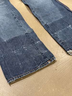 2000s Jean Paul Gaultier flared patchwork jeans