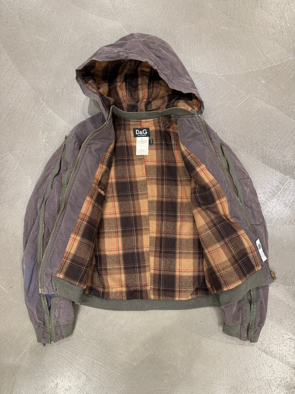 A/W2003 Dolce & Gabbana zip sleeves hooded bomber jacket