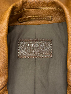 F/W2002 Prada runway distressed leather trench coat