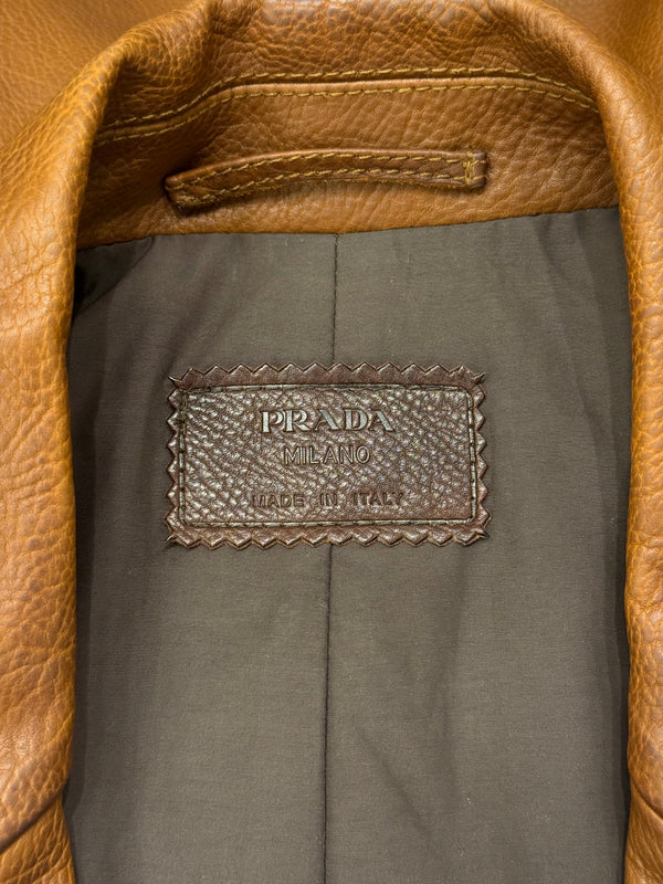 F/W2002 Prada runway distressed leather trench coat