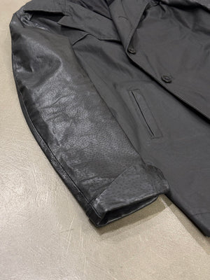 S/S2013 Boris Bidjan Saberi runway hybrid trench coat with leather sleeves