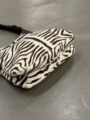 2000s Prada zebra pony hair bag