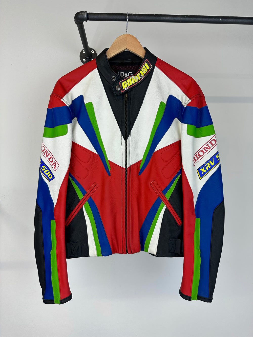 SS2004 Dolce & Gabbana leather biker racing jacket