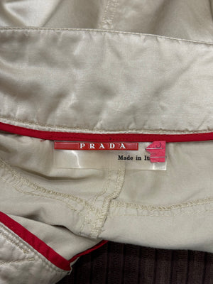 2000s Prada belted satin midi skirt