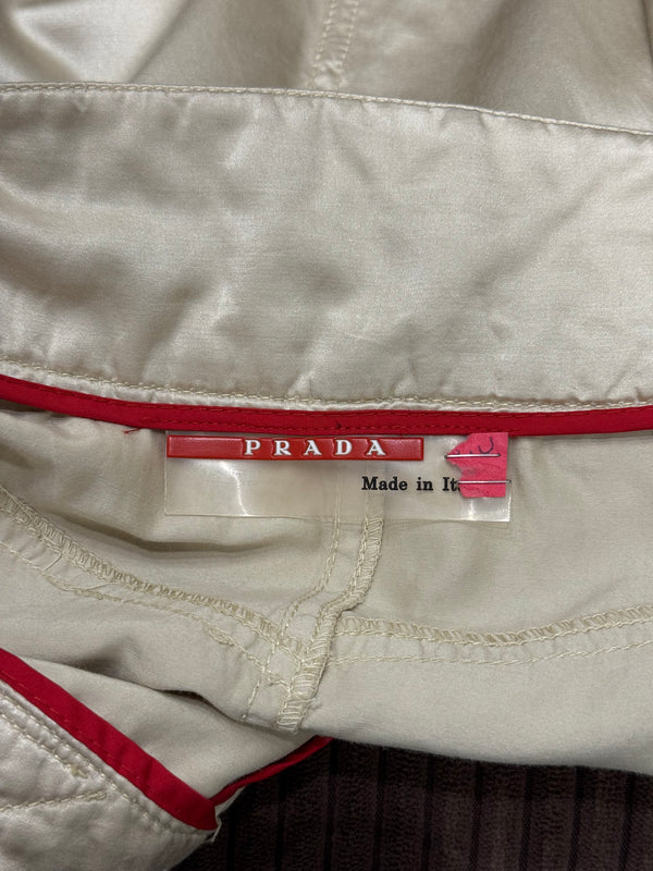 2000s Prada belted satin midi skirt