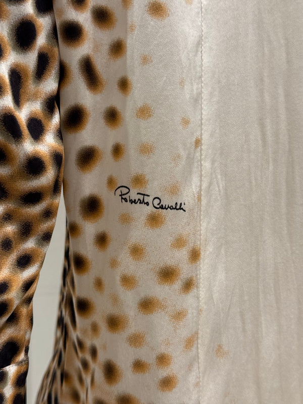 2000s Roberto Cavalli Leopard Print silk shirt