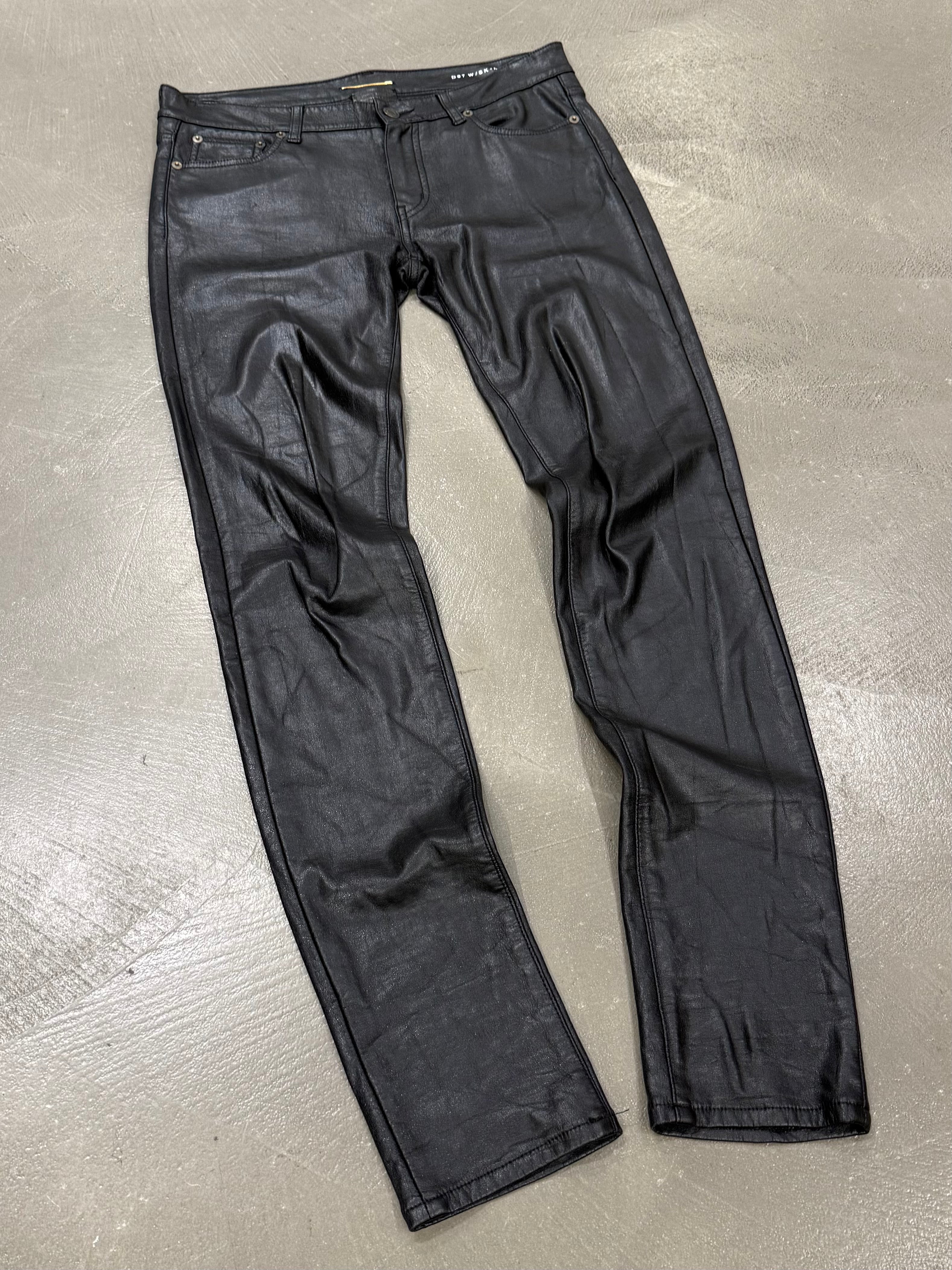 2014 Saint Laurent by Hedi Slimane faux leather skinny pants