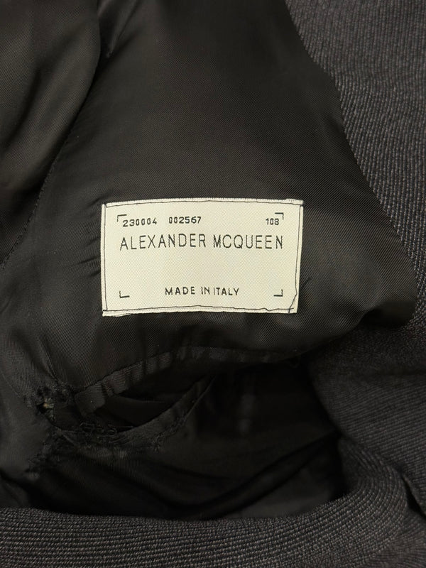 1990s Alexander McQueen long coat with structured shoulders