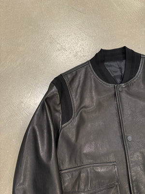2010s Dior saddle leather cargo bomber jacket
