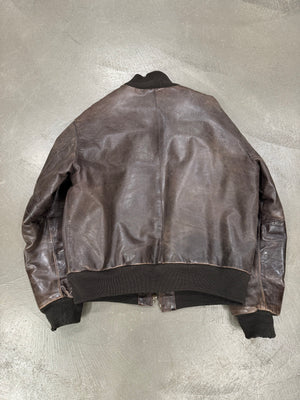 1980s Armani leather MA-1 bomber jacket