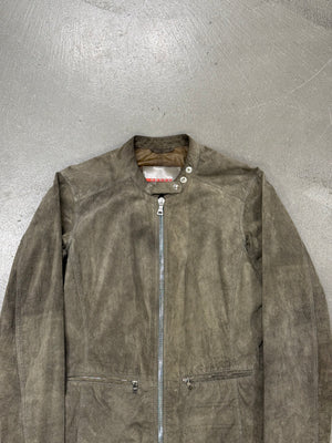 2000s Prada moto lace leather jacket