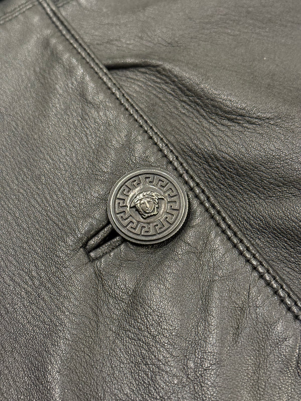 Gianni Versace oversize leather coat