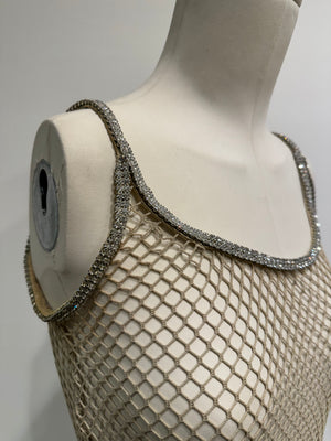 S/S 2002 Dolce & Gabbana J-Lo fishnet Swarovski top