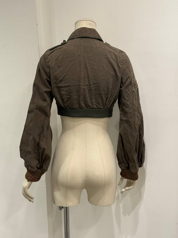 1990s Cavalli cropped military jacket