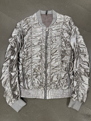 S/S2007 Dior Homme by Hedi Slimane runway silver metallic bomber jacket