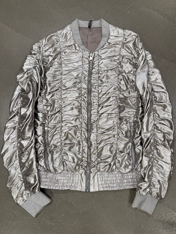 S/S2007 Dior Homme by Hedi Slimane runway silver metallic bomber jacket