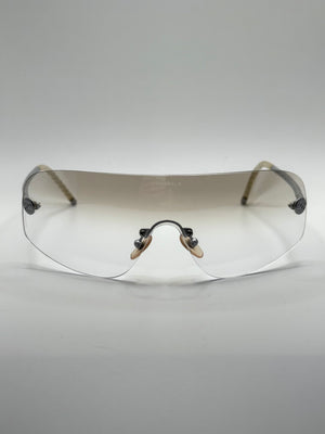 2000s Chanel mask visor sunglasses
