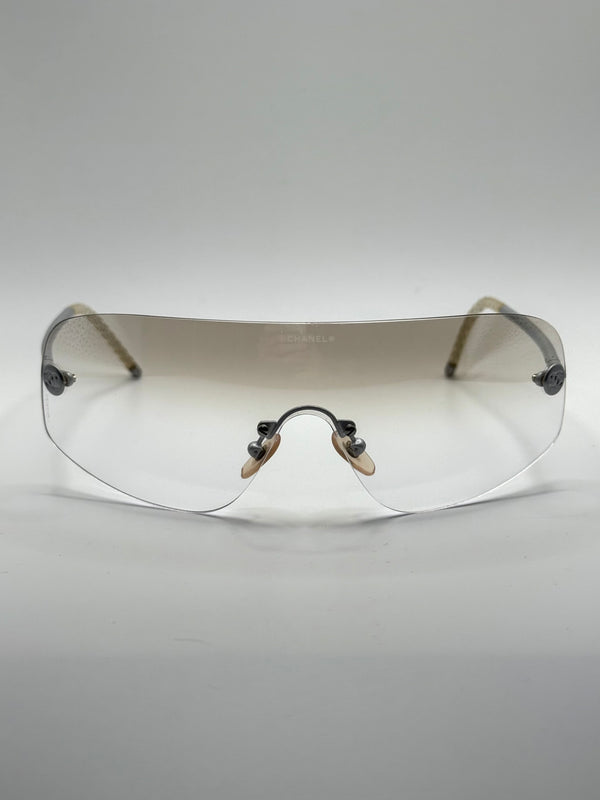 2000s Chanel mask visor sunglasses