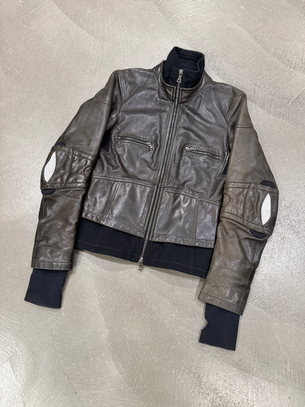 2000s Prada biker leather jacket