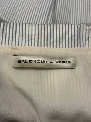 2009 Balenciaga by Nicolas Ghesquière pinstripe asymmetric double breasted blazer