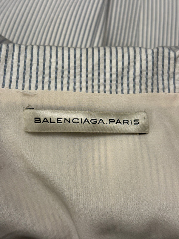 2009 Balenciaga by Nicolas Ghesquière pinstripe asymmetric double breasted blazer