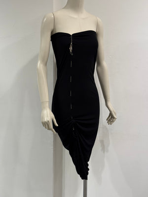 2003 Jean Paul Gaultier draped strapless mini dress & skirt with chain