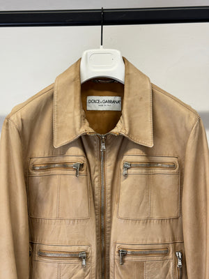 2002 Dolce & Gabbana zipper leather jacket