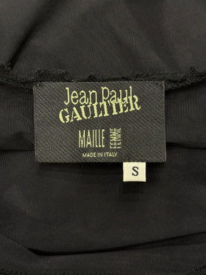 2001 Jean Paul Gaultier calligraphy script mesh top