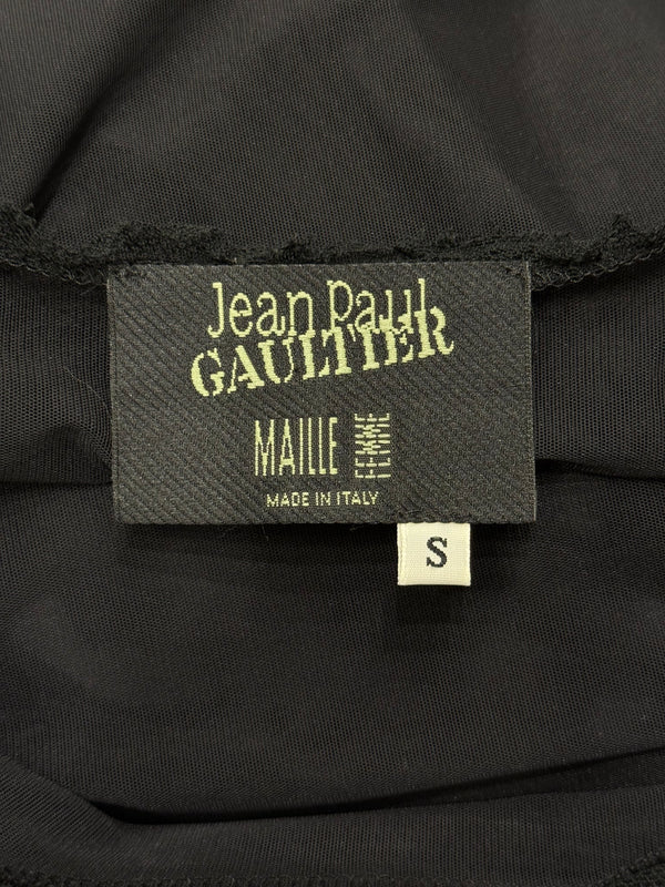 2001 Jean Paul Gaultier calligraphy script mesh top