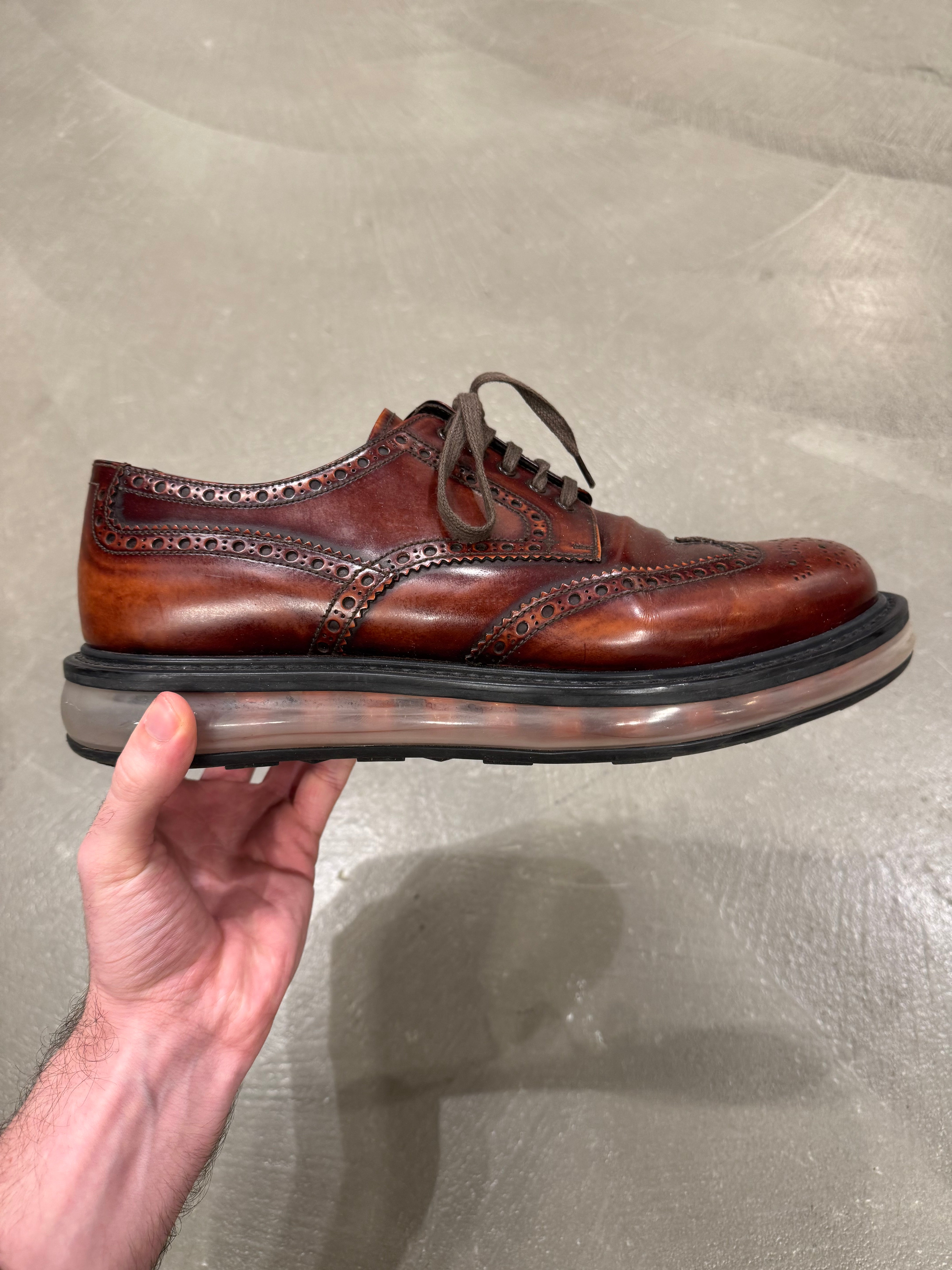 2000s Prada airbag derby leather shoes