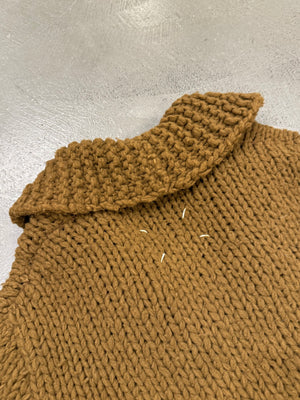 1990s Maison Margiela Miss Deanna Heavy Knit Shawl Collar Sweater