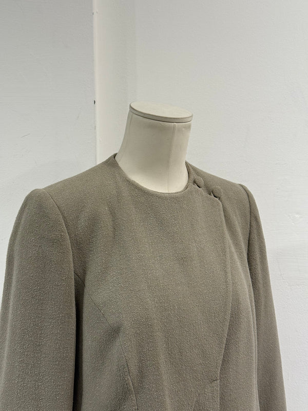 2000s Giorgio Armani greige minimalist coat