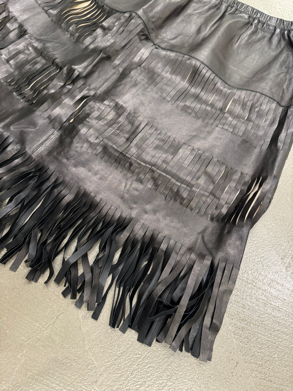1999 Gucci by Tom Ford runway leather skirt